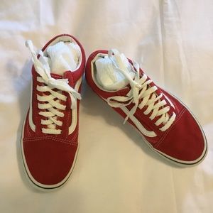 Vans Red Suede Old Skool Lace up Womens 6